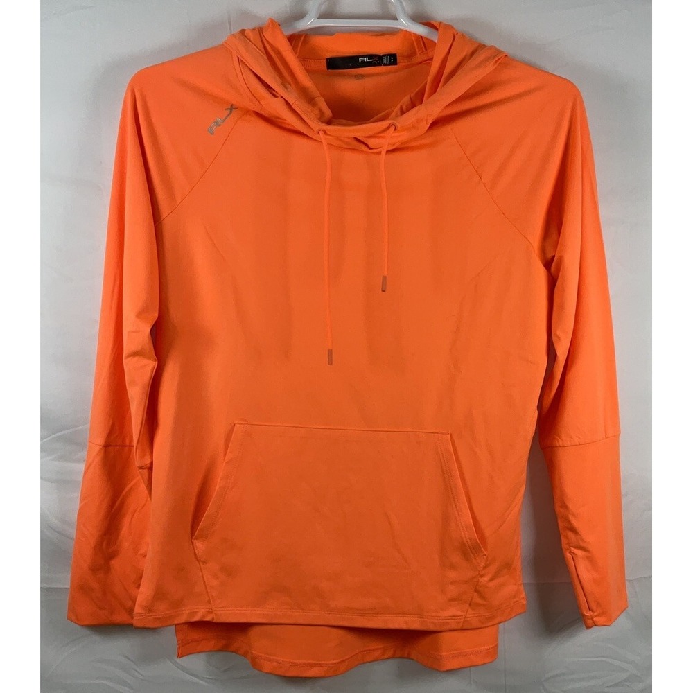 NWOT Women's RLX Ralph Lauren Carbon Soft Pullover Hoodie -‎ Orange - Small